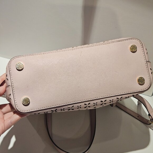 Michael Kors Hayley Purse Top Zip Pink & Gold Tote Bag Crossbody EUC $300 MSRP - Picture 10 of 15